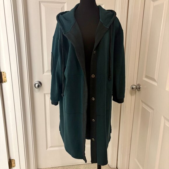 Free People Tomorrows Sweatshirt Cardigan, Rainforest L - Picture 3 of 8